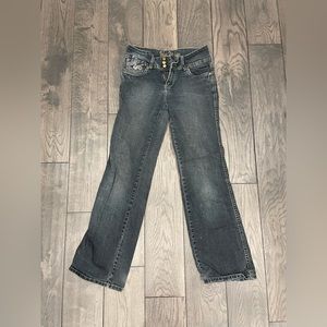 Dark Grey-Blue Baggy Graphic Jeans